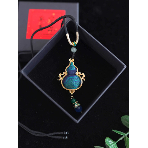 飛天系列葫蘆掛墜 非遺宋錦真絲項鍊小飾品百搭小衆高級感配飾女