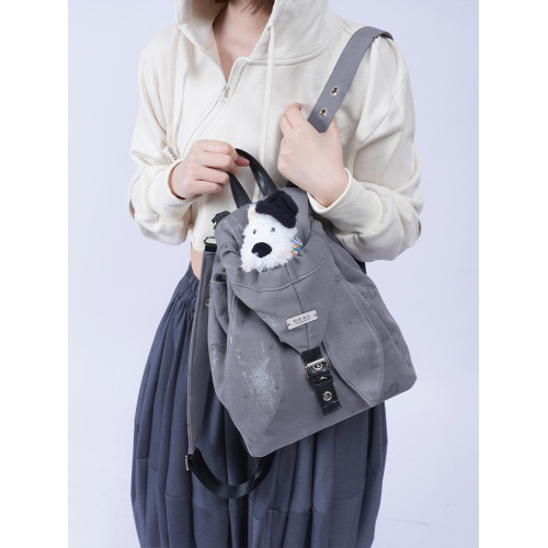 Rebirth野生設定兔子雙肩包女2025春上課高級感可愛斜背雙肩包