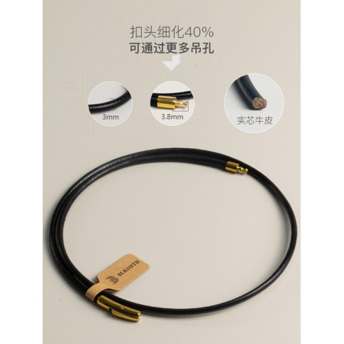 diy細款牛皮繩吊墜項鍊繩串珠子吊牌原色牛皮項鍊簡約真皮男女