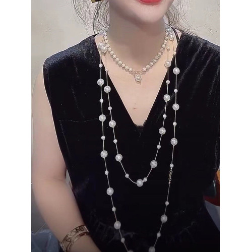 秋冬配飾項鍊女款毛衣鏈2025新款珍珠長款高級感輕奢小衆大氣高檔