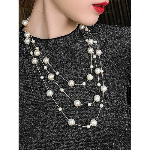 秋冬配飾項鍊女款毛衣鏈2025新款珍珠長款高級感輕奢小衆大氣高檔