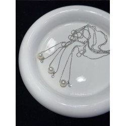 MISS HELEN簡約頸鏈合成鋯石項鍊女925銀路路通生日禮物單顆珍珠