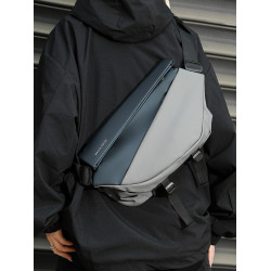 斜後後背包男款機能潮牌胸包騎行包男士運動機車後後背包通勤郵差包單肩包