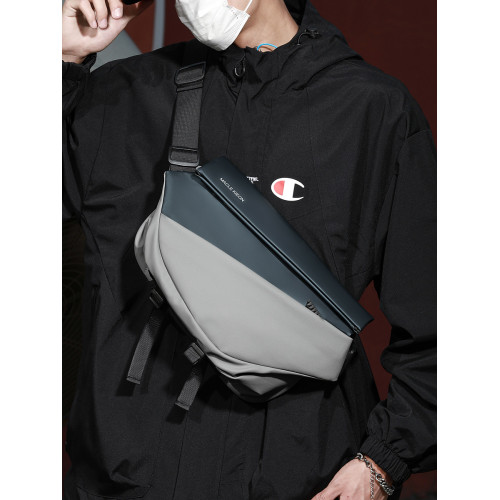 斜後後背包男款機能潮牌胸包騎行包男士運動機車後後背包通勤郵差包單肩包