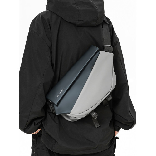 斜後後背包男款機能潮牌胸包騎行包男士運動機車後後背包通勤郵差包單肩包