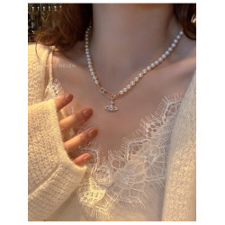 西太後土星珍珠項鍊女2026新款鎖骨鍊高級感輕奢小衆毛衣頸鏈配飾