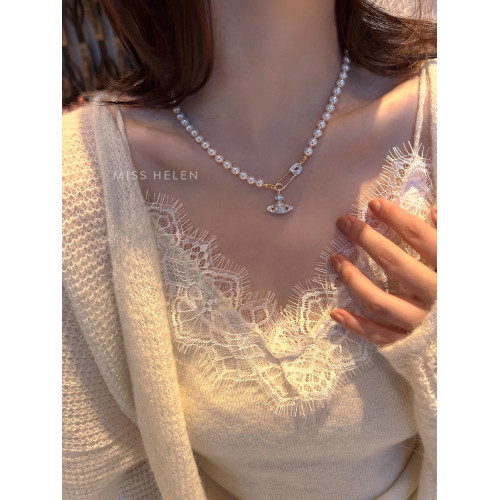 西太後土星珍珠項鍊女2026新款鎖骨鍊高級感輕奢小衆毛衣頸鏈配飾 西太後土星珍珠項鍊女2026新款鎖骨鍊高級感輕奢小衆毛衣頸鏈配飾