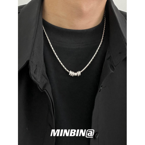 閃鑽圓環男士項鍊2026新款女輕奢小衆鈦鋼不掉色高級鎖骨鍊男潮牌