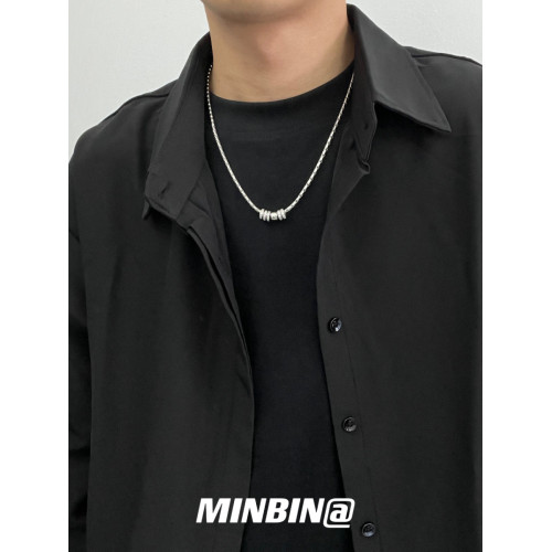 閃鑽圓環男士項鍊2026新款女輕奢小衆鈦鋼不掉色高級鎖骨鍊男潮牌