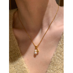 天然淡水珍珠葫蘆吊墜項鍊女頸鏈長款配飾輕奢小衆獨特絕美毛衣鏈