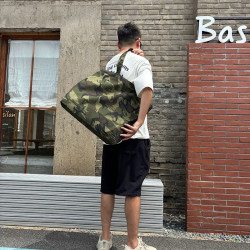 本色迷彩日韓潮牌大單肩手提兩用款無帆布包健身布購物袋ins