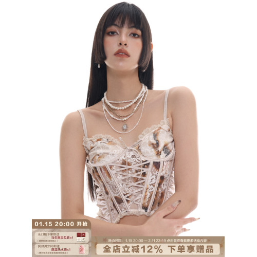 【明星同款】復古美式女高 珍珠項鍊女多層曡帶輕奢小香風頸鏈