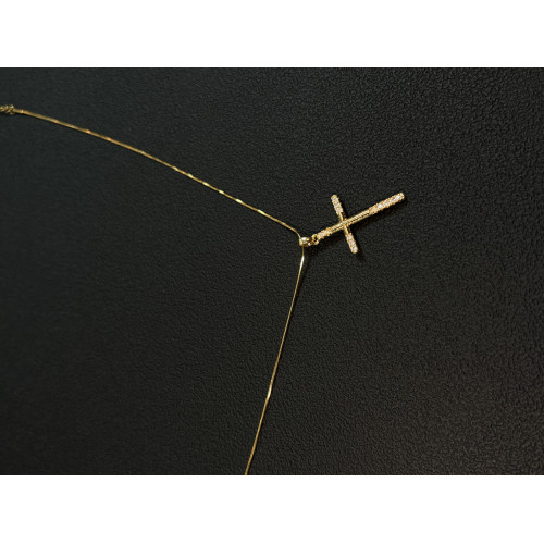 小心袖口 cleanfit極簡中古鋯石十字架項鍊復古小衆簡約男女配飾