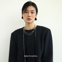 【新品】慕陽MUYANG清暉項鍊高級感輕奢小衆斜背鏈掛脖秋冬長配飾