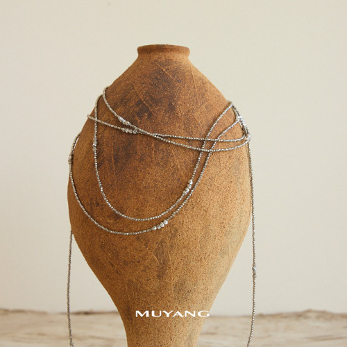 【新品】慕陽MUYANG清暉項鍊高級感輕奢小衆斜背鏈掛脖秋冬長配飾