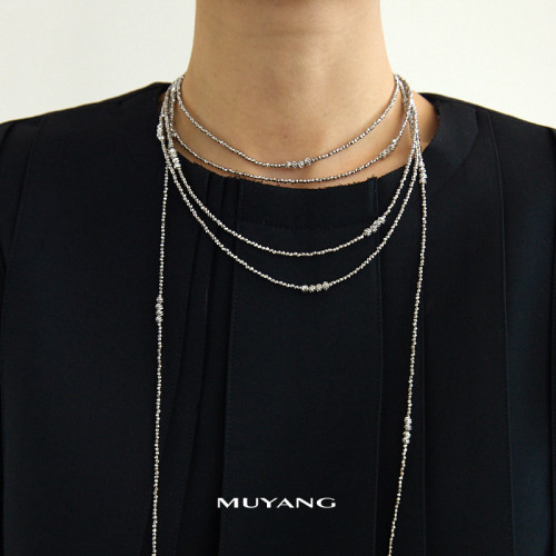 【新品】慕陽MUYANG清暉項鍊高級感輕奢小衆斜背鏈掛脖秋冬長配飾