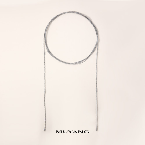 【新品】慕陽MUYANG清暉項鍊高級感輕奢小衆斜背鏈掛脖秋冬長配飾