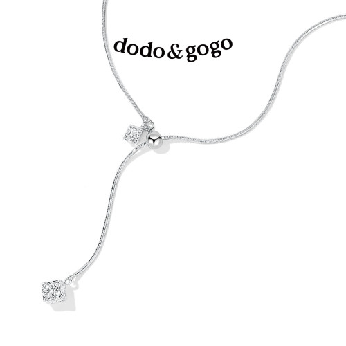 DODOGOGO抽拉項鍊女款秋冬長款毛衣鏈輕奢小衆鎖骨鍊頸鏈吊墜配飾