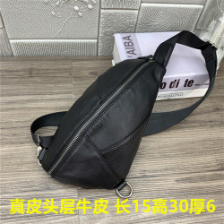 時尚真皮男士休閒胸包尾貨斜背頭層牛皮男包單肩包斜後後背包
