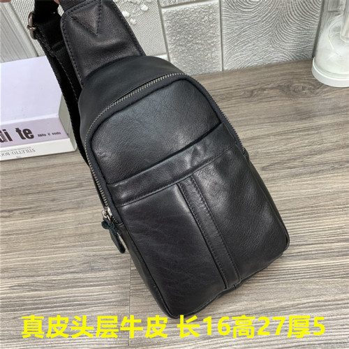 時尚真皮男士休閒胸包尾貨斜背頭層牛皮男包單肩包斜後後背包 時尚真皮男士休閒胸包尾貨斜背頭層牛皮男包單肩包斜後後背包