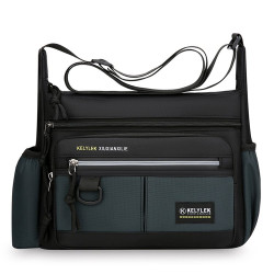 商務單肩包男包牛津布包斜後後背包公文包大容量多功能男士後後背包旅行包