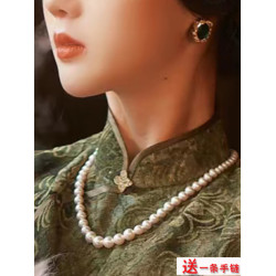 搭配旗袍珍珠項鍊飾品50cm鎖骨鍊中長款頸鏈子毛衣鏈女士項飾037
