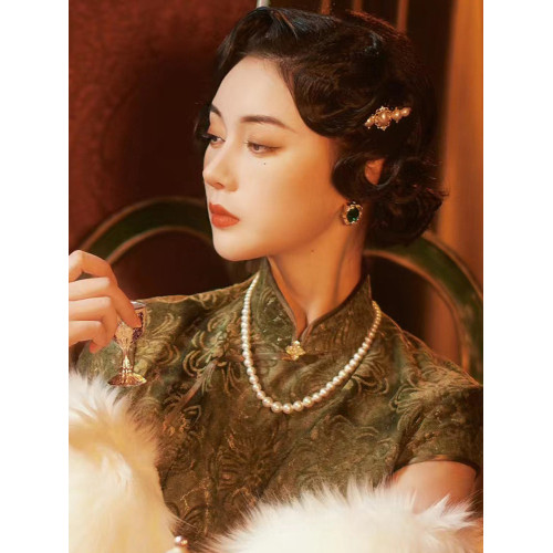 搭配旗袍珍珠項鍊飾品50cm鎖骨鍊中長款頸鏈子毛衣鏈女士項飾037