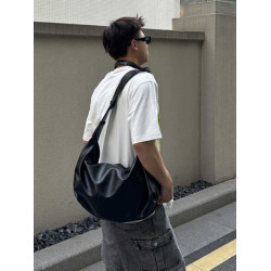 YUEN韓系ins復古軟皮大容量餃子包高級感休閒單肩斜背托特包男女