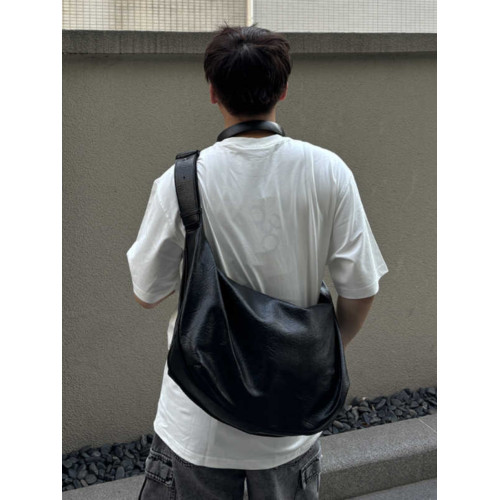 YUEN韓系ins復古軟皮大容量餃子包高級感休閒單肩斜背托特包男女