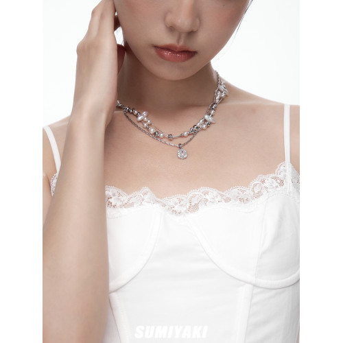 SUMIYAKI 破碎珍珠雙層鎖骨鍊曡戴巴洛克項鍊多層時尚高級毛衣鏈 SUMIYAKI 破碎珍珠雙層鎖骨鍊曡戴巴洛克項鍊多層時尚高級毛衣鏈