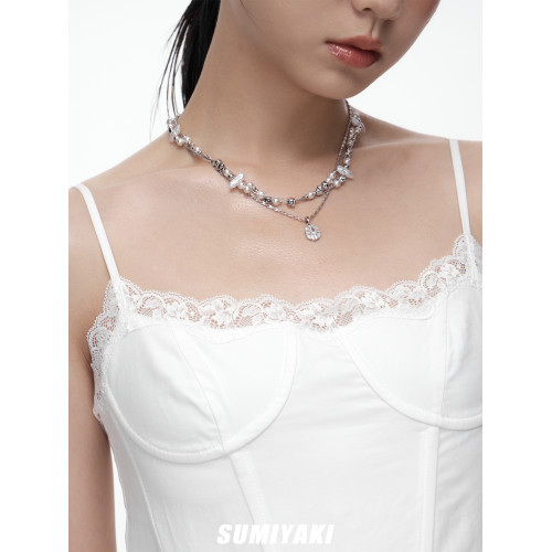 SUMIYAKI 破碎珍珠雙層鎖骨鍊曡戴巴洛克項鍊多層時尚高級毛衣鏈 SUMIYAKI 破碎珍珠雙層鎖骨鍊曡戴巴洛克項鍊多層時尚高級毛衣鏈