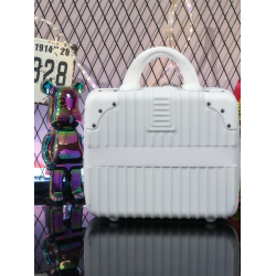 手提行李箱14寸純色復古包角手提箱學生小化妝箱迷你節日伴手禮盒