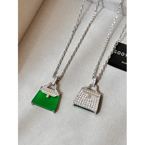 長款天然綠玉髓包包吊墜項鍊女高級感輕奢小衆新中式鎖骨毛衣鏈 長款天然綠玉髓包包吊墜項鍊女高級感輕奢小衆新中式鎖骨毛衣鏈