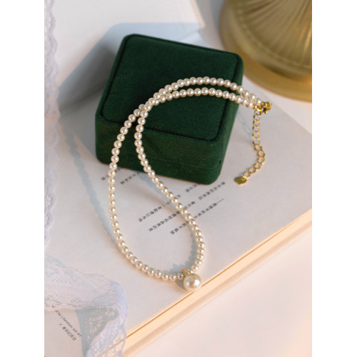 精緻吊墜仿珍珠項鍊女2026新款爆款氣質鎖骨鍊輕奢小衆毛衣頸鏈配