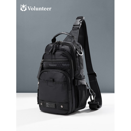 華朗迪爾新款斜後後背包男士運動牛津布單肩包兩用小後後背包多口袋胸包男