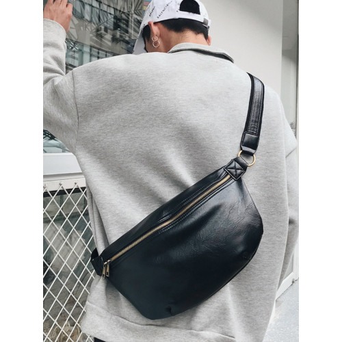 新款復古男士小包時尚青年小胸包單肩包運動騎行斜後後背包腰包大容量