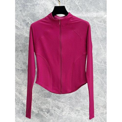 春新款健身外套女緊身顯瘦收腰百搭立領開衫跑步速乾長袖運動上衣