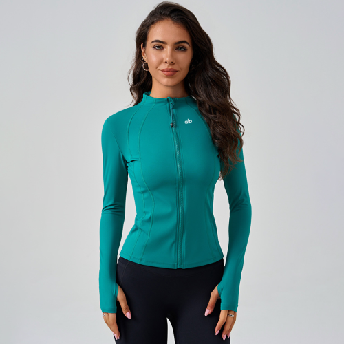 ALO ACTIVE速乾瑜珈服外套女緊身顯瘦拉鍊立領長袖專業跑步健身衣