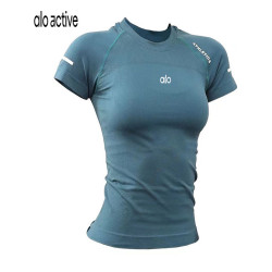ALO ACTIVE速乾瑜珈服短袖T恤女彈力透氣普拉提健身跑步運動上衣