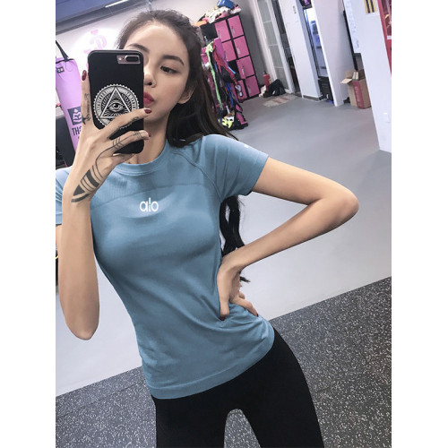 ALO ACTIVE速乾瑜珈服短袖T恤女彈力透氣普拉提健身跑步運動上衣