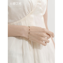 從愛之名仲夏夜項鍊女天然彩石設計師新款個性簡約多巴胺鎖骨鍊