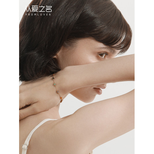 從愛之名仲夏夜項鍊女天然彩石設計師新款個性簡約多巴胺鎖骨鍊