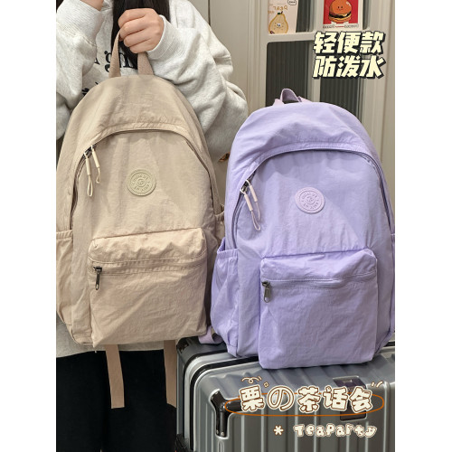 日系ins風休閒雙肩包輕便 上課通勤大容量高中學生書包女旅行後後背包