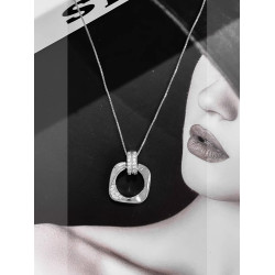 銀色幾何吊墜項鍊2025新款爆款輕奢小衆簡約毛衣鏈高級感百搭頸鏈