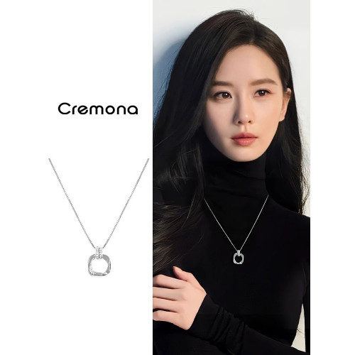 銀色幾何吊墜項鍊2025新款爆款輕奢小衆簡約毛衣鏈高級感百搭頸鏈