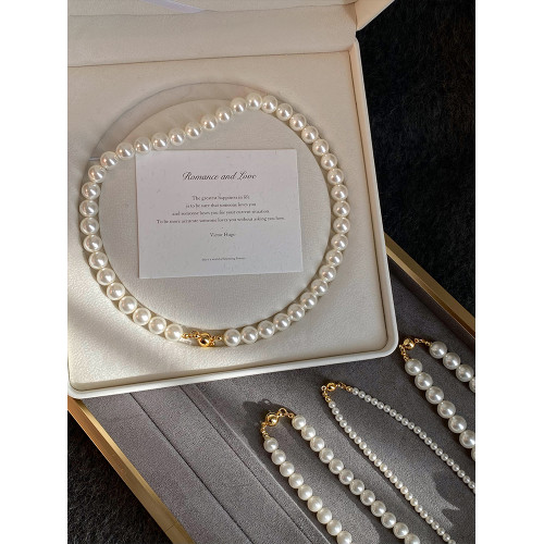 施家澳白磁吸釦珍珠項鍊女2026新款毛衣鏈輕奢氣質旗袍脖頸鏈配飾 施家澳白磁吸釦珍珠項鍊女2026新款毛衣鏈輕奢氣質旗袍脖頸鏈配飾