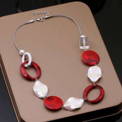 紅色誇張時尚個性裝飾項鍊女配飾獨特小衆秋冬大氣毛衣鏈2026新款