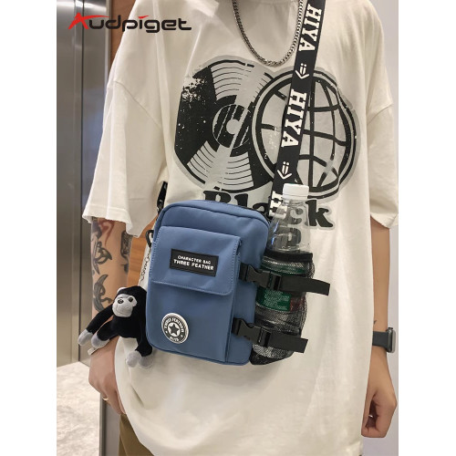 兒童斜後後背包中大童出遊運動隨身單肩小後後背包男孩外出學生男童水杯包