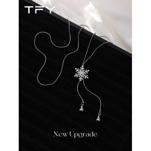 冬季雪花毛衣掛飾項鍊女輕奢精緻大氣高級感秋冬百搭不掉色毛衣鏈 冬季雪花毛衣掛飾項鍊女輕奢精緻大氣高級感秋冬百搭不掉色毛衣鏈