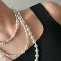 施家珠珠高級設計毛衣鏈真多麻不規則雙層多層項鍊不掉色輕奢小衆